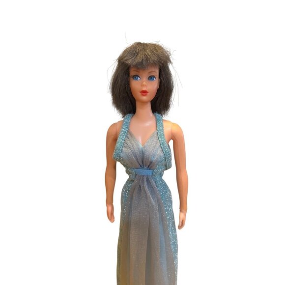 Vintage 1970 Dramatic New Living Barbie Doll In 1977 Best Buy #9626 Blue Sparkle - Picture 2 of 7